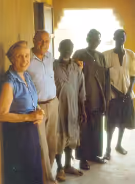 "Photo 15.3 Germaine Dieterlen, Jean Rouche and their informants, Sangha 1980." The French anthropologists Germaine Dieterlen (1903-1999) and Jean Rouch (1917-2