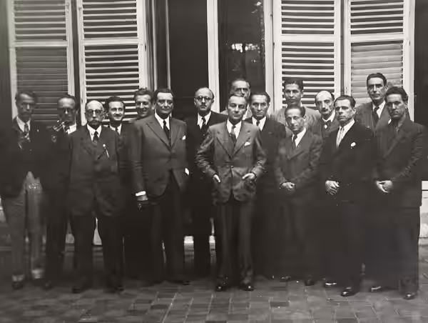 Members of the National Council of the Resistance (Conseil National de la Résistance) after the Liberation of Paris
