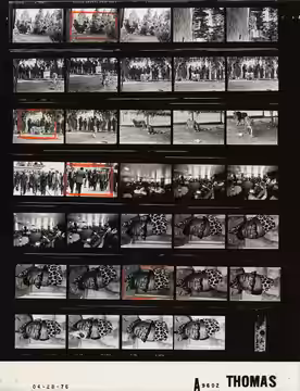 The photo contact sheet, identified as A9602 by the White House Photographic Office (WHPO), is housed at the Gerald R. Ford Presidential Library, a branch of th (1976)