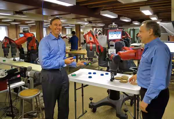 with Baxter and Rodney Brooks, founder of Rethink Robotics (2013)