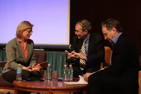 Dad moderates the Veritas Forum - Science, Faith, and Technology session on Living Machines: Can Robots Become Human? Participants: Rodney Brooks, Director - Co (2007)