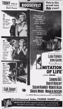 Theatre advertisement for the film, Imitation of Life, 17 March, 1959.