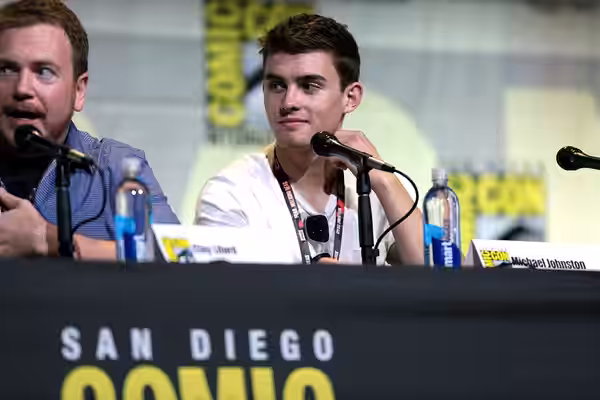 Michael Johnston speaking at the 2016 San Diego Comic Con International, for "Under the Radar", at the San Diego Convention Center in San Diego, California. Ple