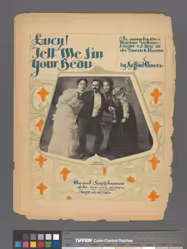 * Musical Supplement of the New York Journal and Advertiser, Sept. 18, 1898. On cover: Otis Harlan with two unidentified women. Statement of responsibility : by