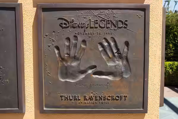 The Disney Legends plaque for Thurl Ravenscroft in Legends Plaza at the Walt Disney Studios in Burbank (2014)
