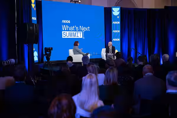 WASHINGTON (March 19, 2024) Homeland Security Secretary Alejandro Mayorkas participates in a fireside chat with Ina Fried at the Axios What’s Next Summit in Was