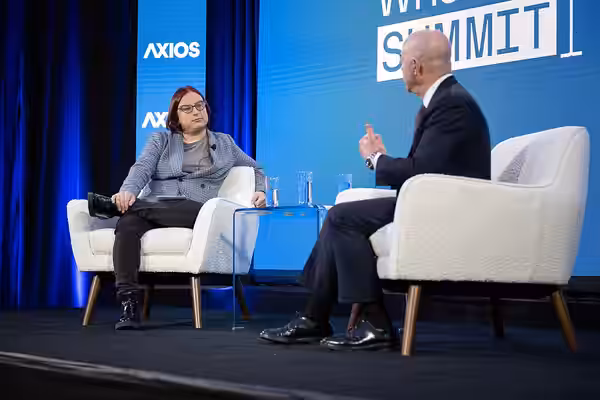 WASHINGTON (March 19, 2024) Homeland Security Secretary Alejandro Mayorkas participates in a fireside chat with Ina Fried at the Axios What’s Next Summit in Was