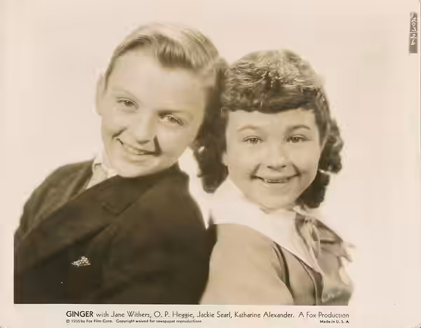Press photograph of Jackie Searl and Jane Withers in the American comedy drama film Ginger (1935).