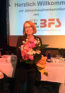 Film editor Heidi Handorf being presented as the new honorary member of the German editors guild (Bundesverband Filmschnitt Editor e.V.) in Berlin on 6th May 20 (2017)
