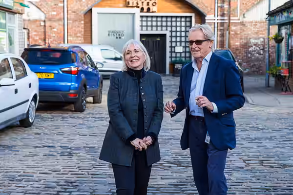 Secretary of State Nadine Dorries visits the set of Coronation Street at ITV Studios in Manchester. (2021)