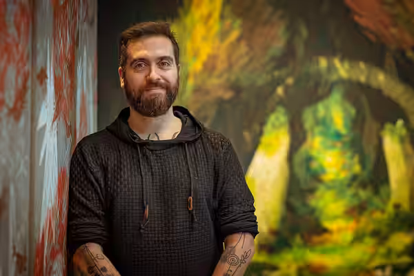 Tomm Moore photographed by Dylan Vaughan in Butler Gallery Kilkenny Ireland (2020)