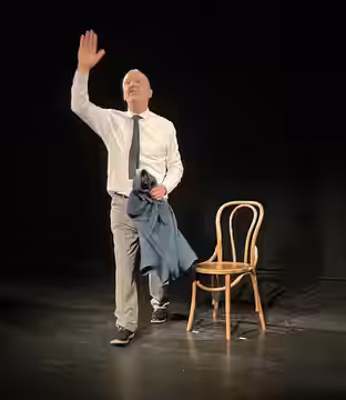 David Benson performing in ‘My Life With Kenneth Williams’ at Guildford in 2026