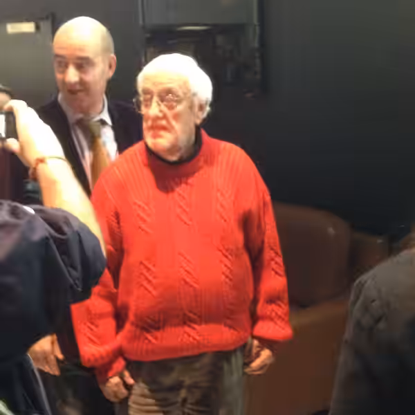 Nicholas Briggs and Bernard Cribbins at the Doctor Who 50th Anniversary Celebration Weekend on November 22, 2013