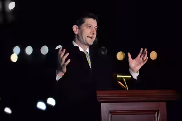 Speaker of the U.S. House of Representatives, Congressman Paul Ryan speaks during the U.S. Capitol Christmas Tree Lighting Ceremony at the Capitol Building in W (2018)