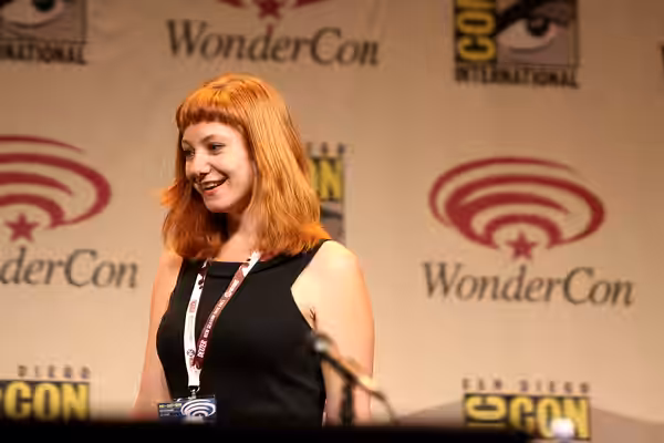 Emily Gordon speaking at the 2012 WonderCon in Anaheim, California. Please attribute to Gage Skidmore if used elsewhere.