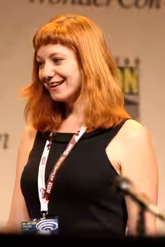 Emily Gordon speaking at the 2012 WonderCon in Anaheim, California. Please attribute to Gage Skidmore if used elsewhere.