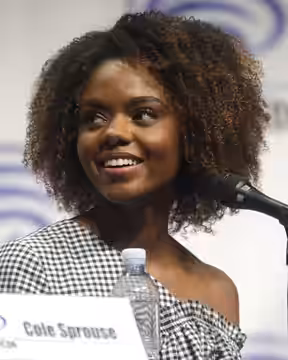 Ashleigh Murray speaking at the 2017 WonderCon in Anaheim, California.