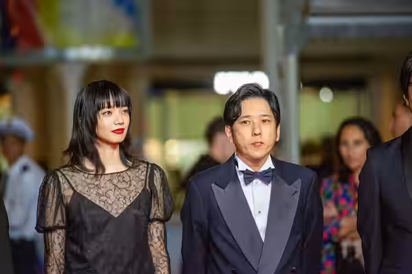 Nana Komatsu and Kazunari Ninomiya at 2025 Cannes Red Carpet for Exit 8