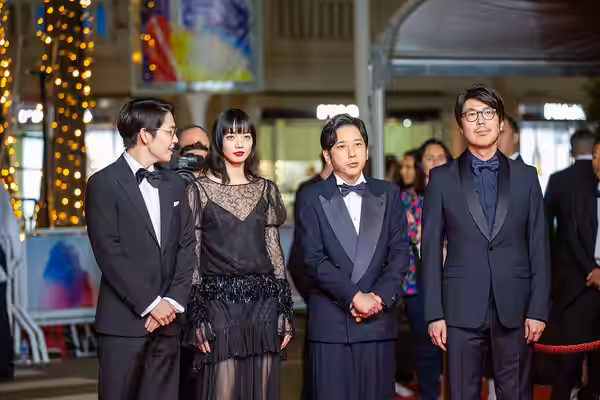 Main Cast of Exit 8 at 2025 Cannes Red Carpet