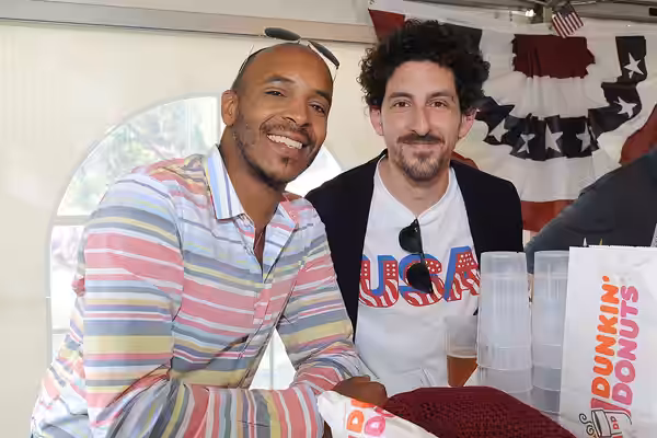 L to R: ?, and Adam Shapiro, Independence Day in Berlin, July 1, 2016