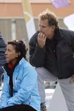 Charles Berling au départ de la Transat Jacques Vabre 2013 lors du baptême du Multi50 Arkéma Région Aquitaine.