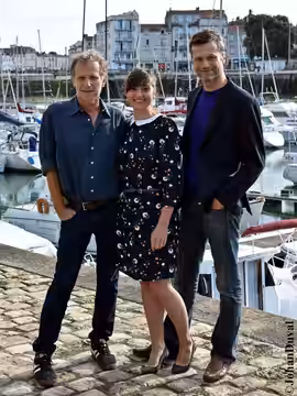 Charles Berling, Nina Meurisse et Robert Plagnol lors de la présentation de Glacé au Festival de la Fiction TV 2016 à La Rochelle