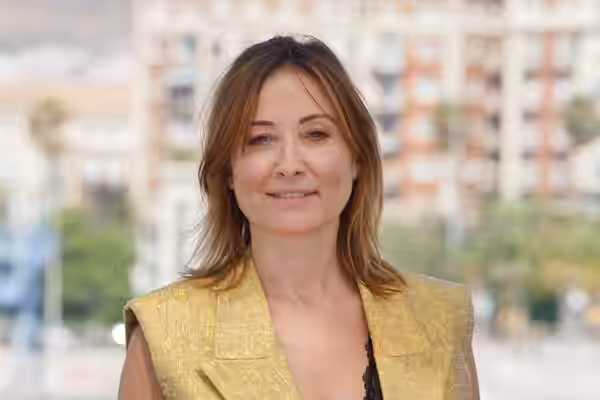 Nathalie Poza en la sesión fotográfica en el Muelle Uno durante el Festival de Málaga 2020 presentando la película La Boda de Rosa