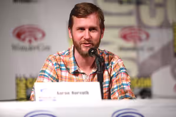 Aaron Horvath speaking at the 2014 WonderCon, for "Teen Titans Go!", at the Anaheim Convention Center in Anaheim, California. Please attribute to Gage Skidmore 