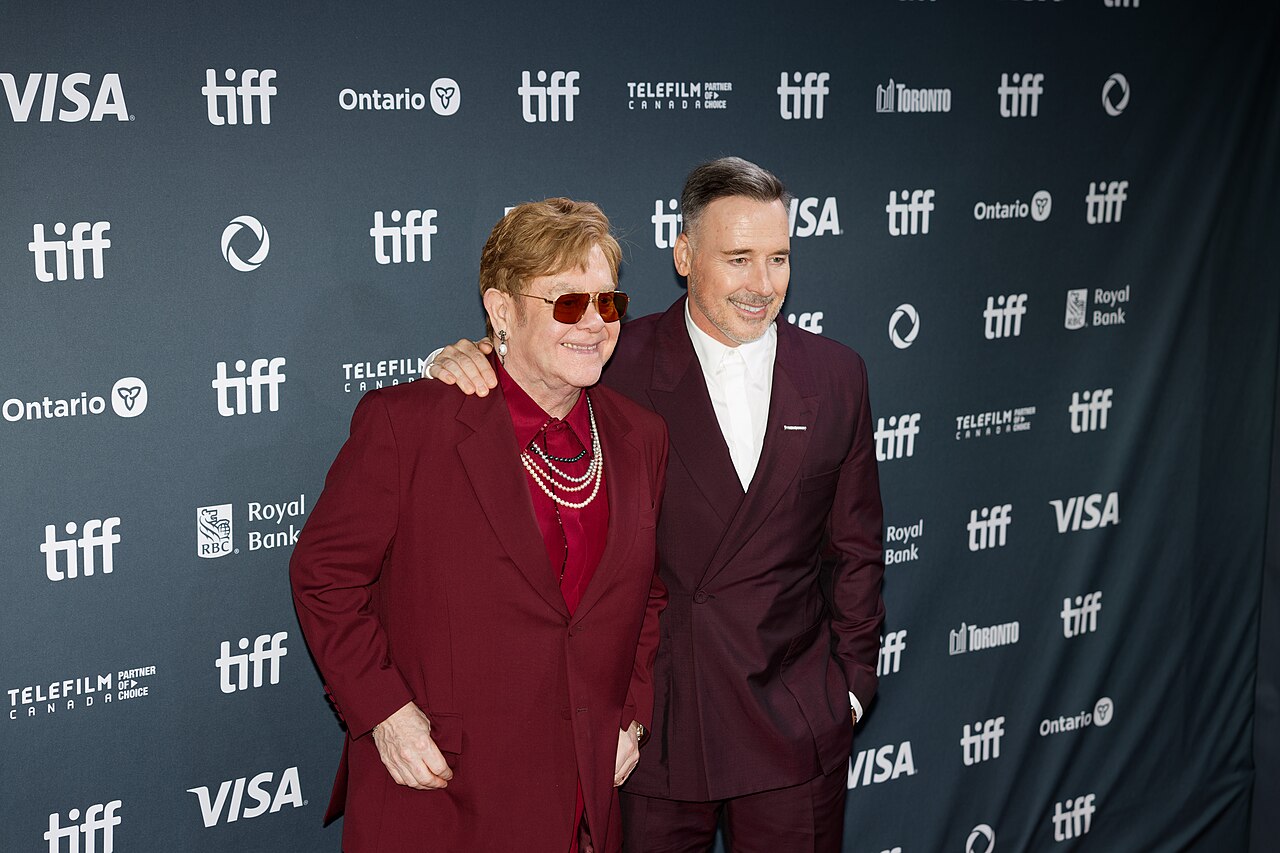 Elton John and David Furnish at the 2024 Toronto International Film Festival (TIFF) for the movie Elton John: Never Too Late.