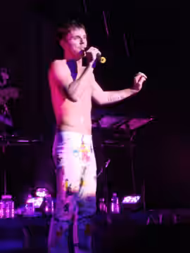 Jake Shears bares his heart and wears Mary on his 'sleeve' at the Theater at Madison Square Garden, New York, 3/1/07. (2007)