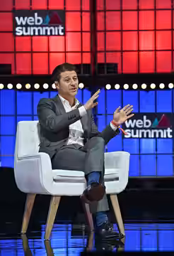 4 November 2022; Ben McKenzie, Actor &amp; Journalist, Slate, on Centre stage during day three of Web Summit 2022 at the Altice Arena in Lisbon, Portugal. Photo