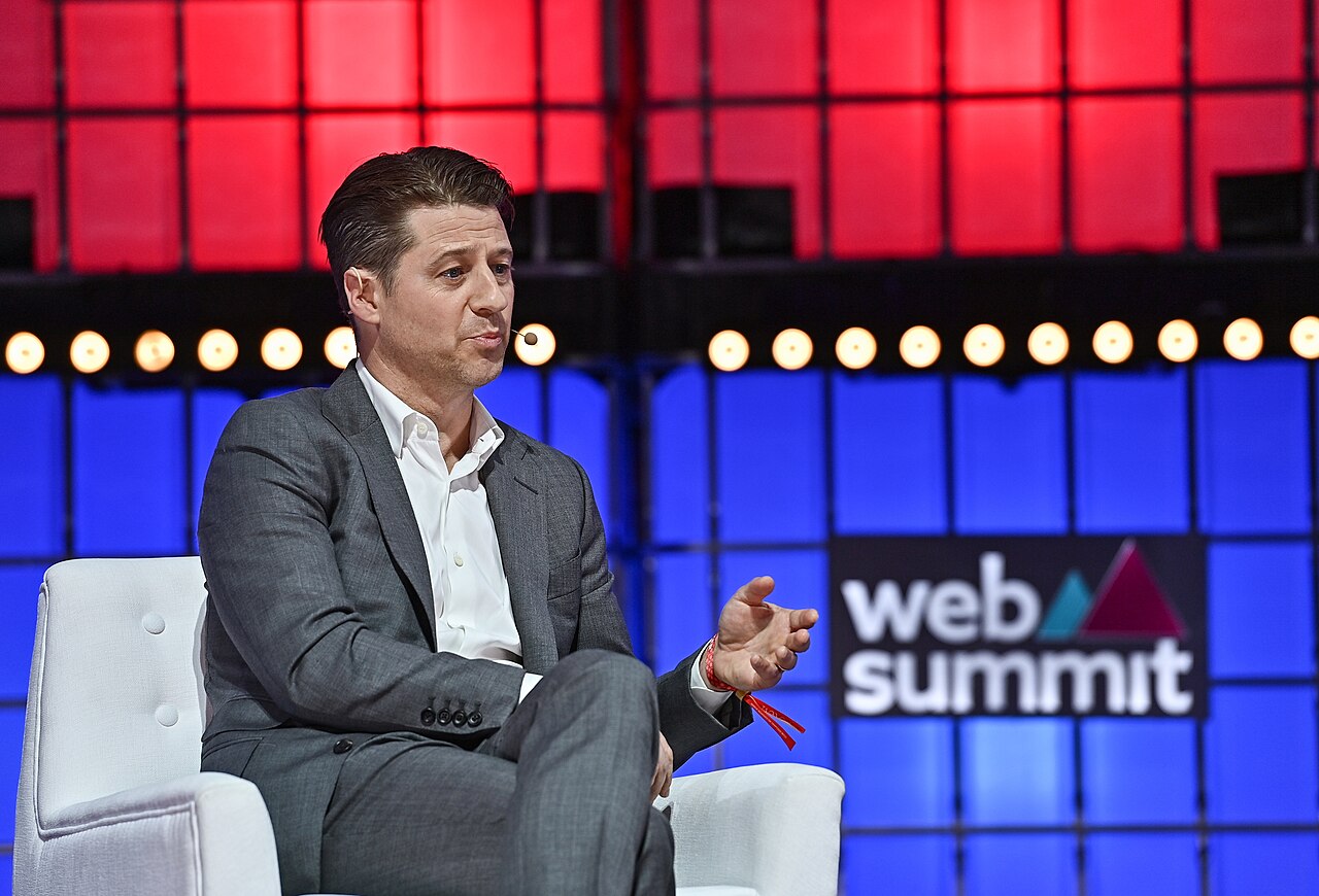 4 November 2022; Ben McKenzie, Actor &amp; Journalist, Slate, on Centre stage during day three of Web Summit 2022 at the Altice Arena in Lisbon, Portugal. Photo