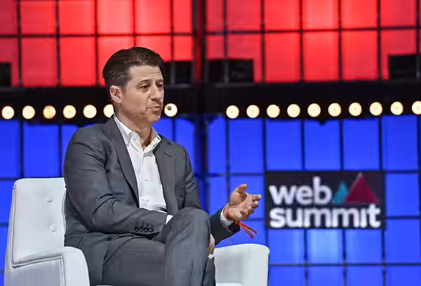 4 November 2022; Ben McKenzie, Actor &amp; Journalist, Slate, on Centre stage during day three of Web Summit 2022 at the Altice Arena in Lisbon, Portugal. Photo