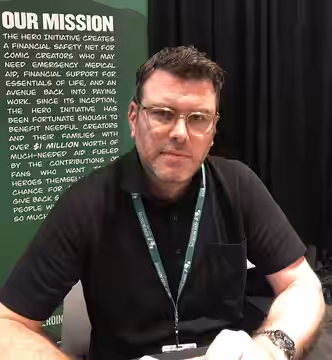Costume designer, comics illustrator and film storyboard and concept artist Glyn Dillon in Artists Alley on Sunday, October 8, 2017 at the Jacob K. Javits Conve