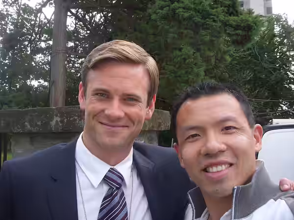 Eric Johnson and I at a location shoot for Deck the Halls. During a break in shooting he came over to chat about Rookie Blue season 2 and 3 (2011)