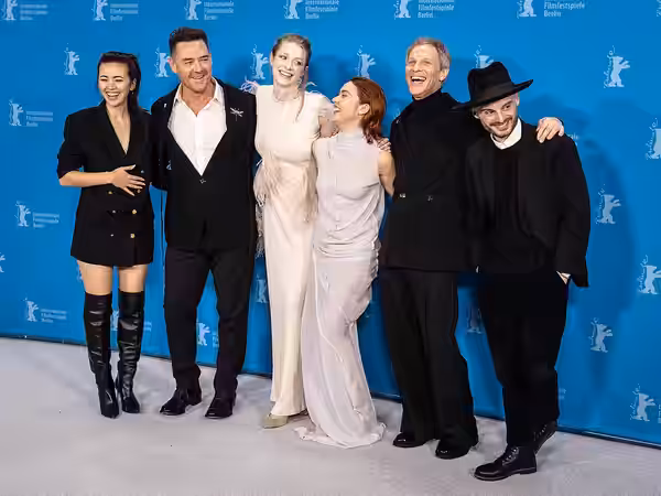 Cast and crew of the movie Cuckoo at the 74nd Berlin International Film Festival (2024)