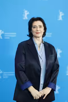 Hiam Abbass pose at the "À Voix Basse" (In A Whisper) photocall at Berlinale 2026 in Berlin, Germany