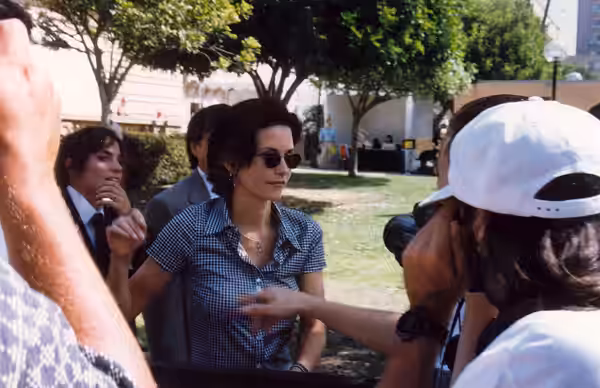 Courtney Cox meets fans at the rehearsal for the 1995 Emmy Awards - September 9, 1995 - Permission granted to copy, publish, broadcast or post but please credit