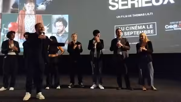 Avant-première d'"Un métier sérieux" à l'UGC Les Halles, en septembre 2023, en présence d'une partie de l'équipe: Thomas Lilti, Vincent Lacoste, William Lebghil