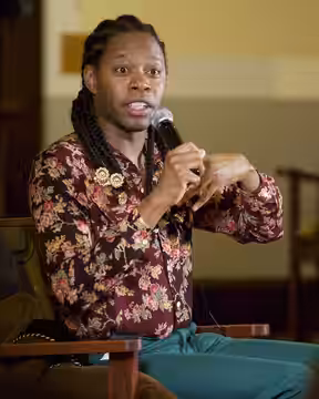 Jeremy O. Harris in conversation by Montclair Film about his three-act play Slave Play on February 12, 2020.