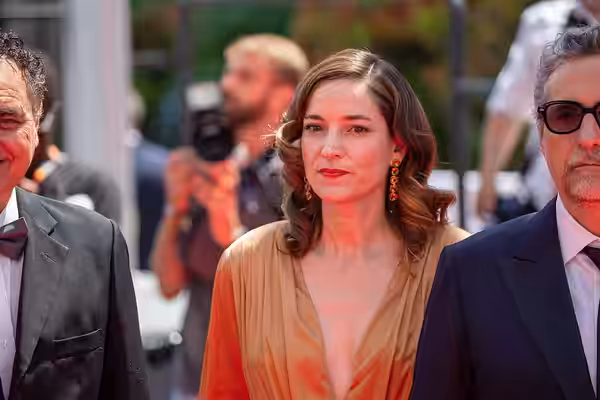 Emilie Lesclaux at 2025 Cannes Red Carpet for O Agente Secreto