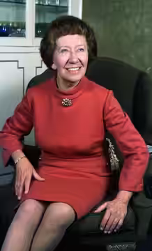 Dame Flora Robson taken at her home in Brighton, England (1973)