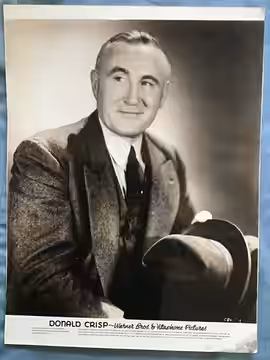 This is a press photo from 1937 of Oscar-winning actor Donald Crisp, published and distributed by Warner Bros. &amp; Vitaphone Pictures with the intent to promo