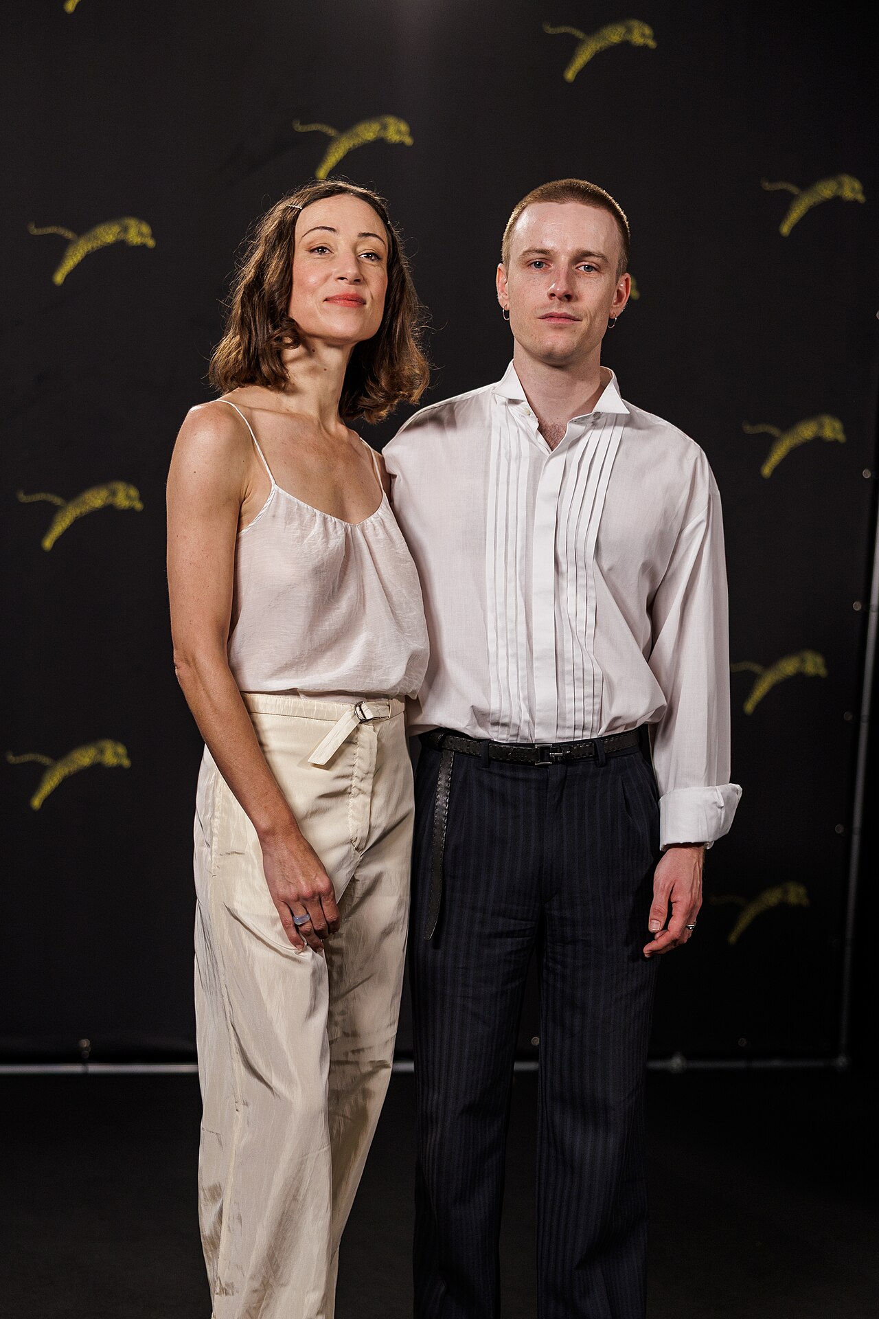 Aenne Schwarz and Louis Hofmann attend "Object a" photocall during the 79th Locarno Film Festival on August 11, 2026 in Locarno, Switzerland.