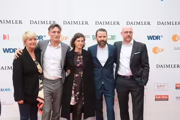 Simone Baer, Oliver Masucci, Jantje Friese, Baran bo Odar und Udo Kramer (Dark) beim Grimme-Preis 2018, am 13.04.2018 in Marl.