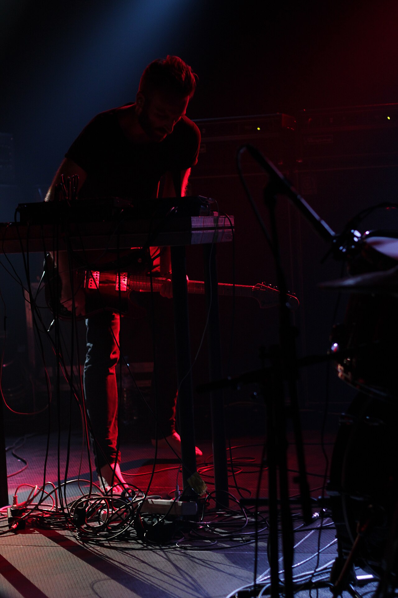 Photo of a concert by Ben Frost. Published by Jan Dobrý under the title "Ben Frost @ Meetfactory #22". Taken at the concert venue MeetFactory (Prague, Czech Rep (2012)