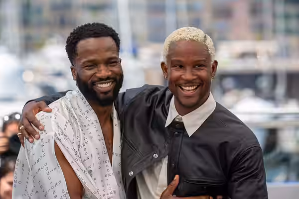 Sope Dirisu and Akinola Davies at 2025 Cannes Photocall for My Father's Shadow