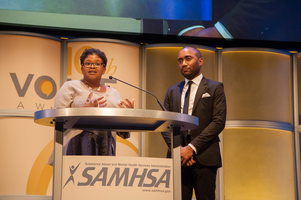 Writer and producer of Empire, Attica Locke, addresses the crowd after accepting the Voice Award on her show's behalf. She is joined by her co-writer and produc (2015)