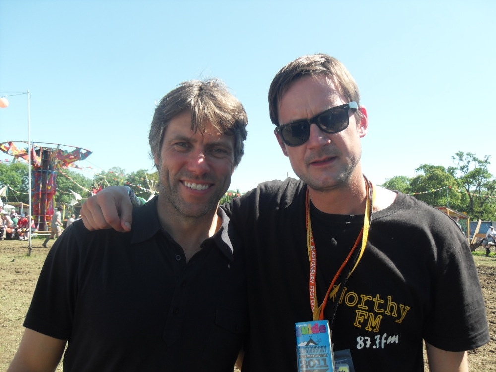 Comedian John Bishop (left) at the 2011 Glastonbury Festival