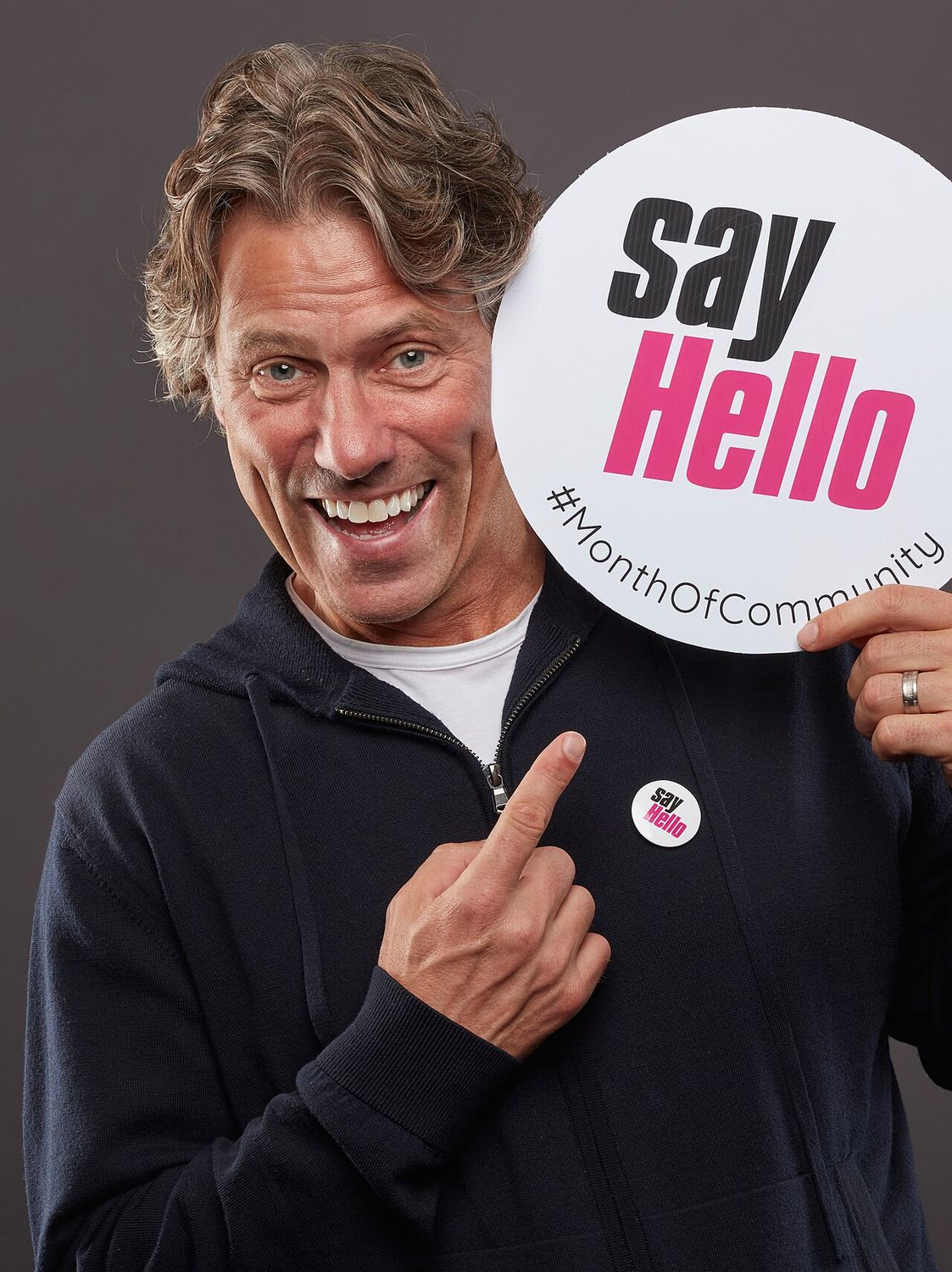 John Bishop's 'Say Hello' campaign is running at the same time as Say Hello benches launch for loneliness awareness week <a href="https://www.dudley.gov.uk/n (2022)